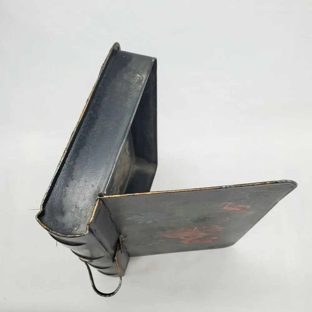 Antique‎ Vintage Tole Painted~Rose Cottage Design Crumb Catcher~Silent Butler